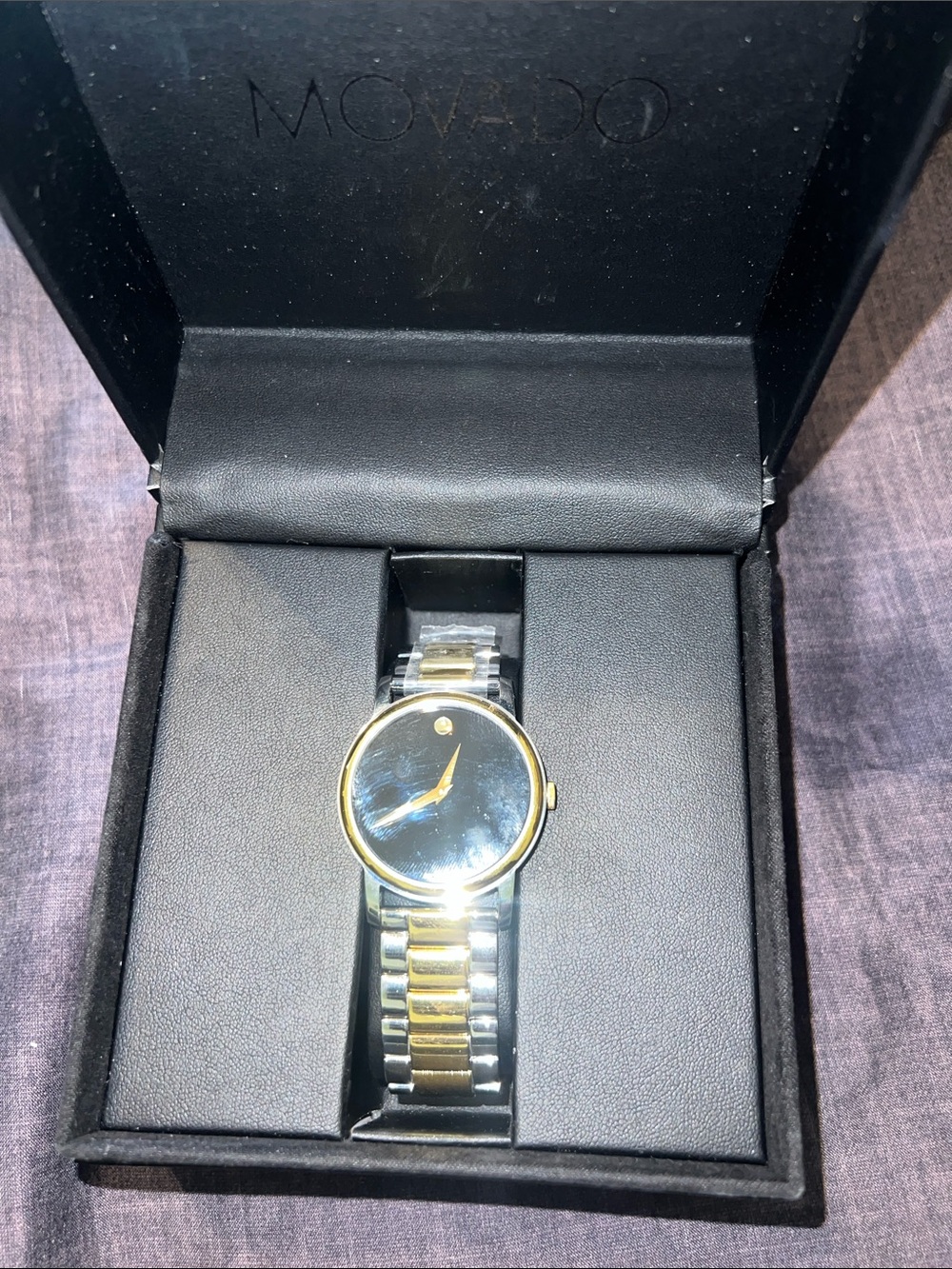 Men’s Movado Two-Tone Gold and Silver Museum Dial Wristwatch